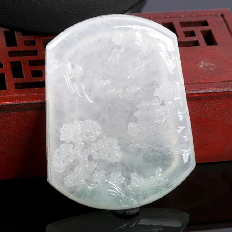 Oushuo Jewelry Ice Glutinous Jadeite Pendants Unisex-3