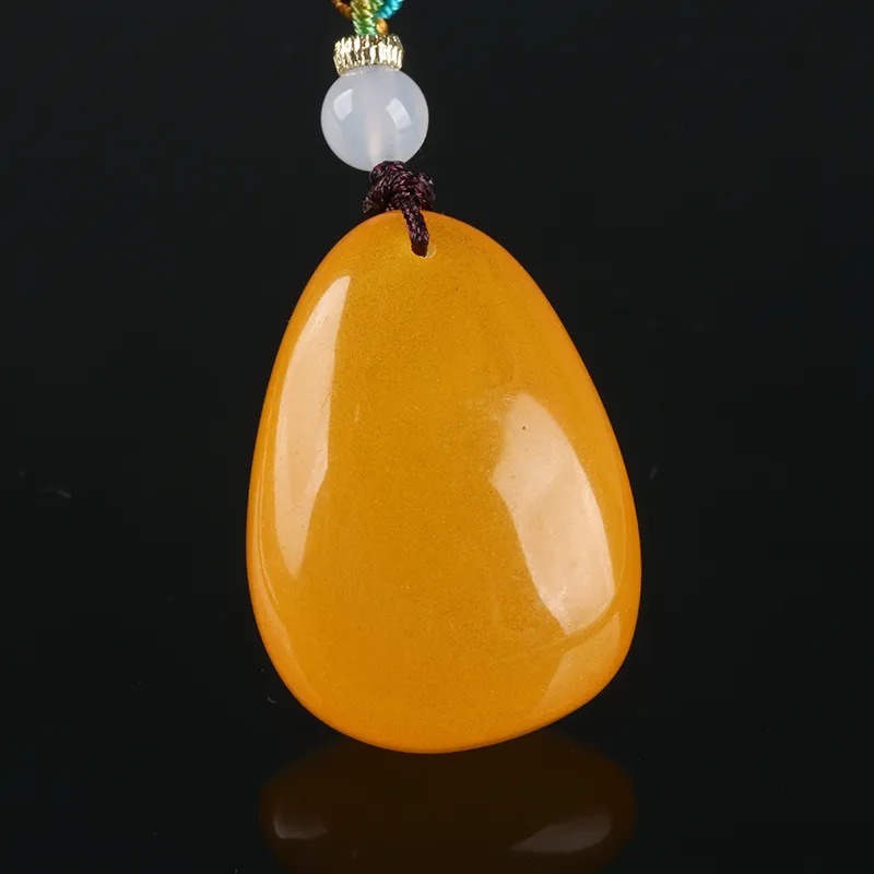 Oushuo Jewelry Amber Beeswax Jade Necklaces Unisex-3