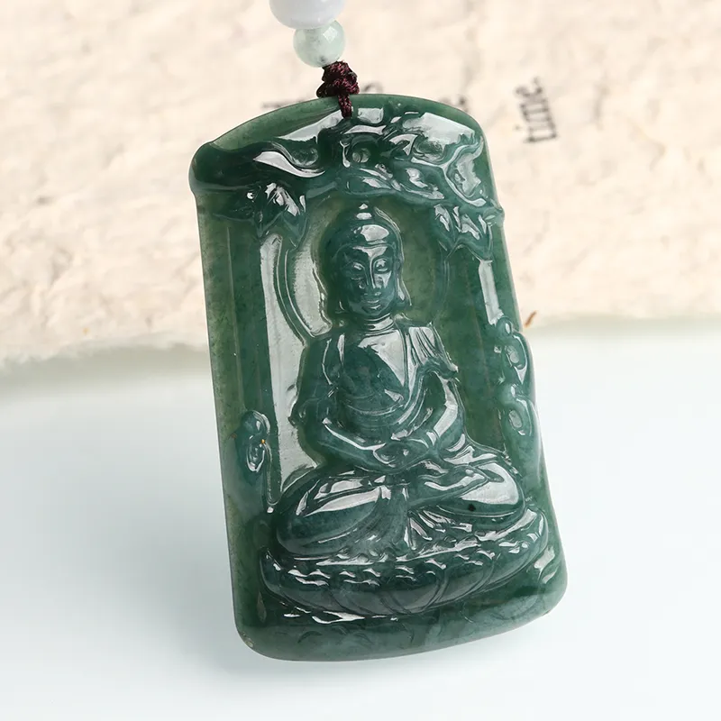 Oushuo Jewelry Ice Glutinous Jadeite Pendants Unisex-8