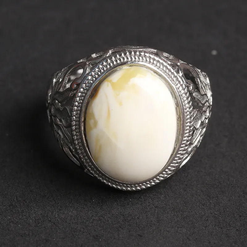 Ou Said Jewelry Amber Beeswax Rings Unisex-2