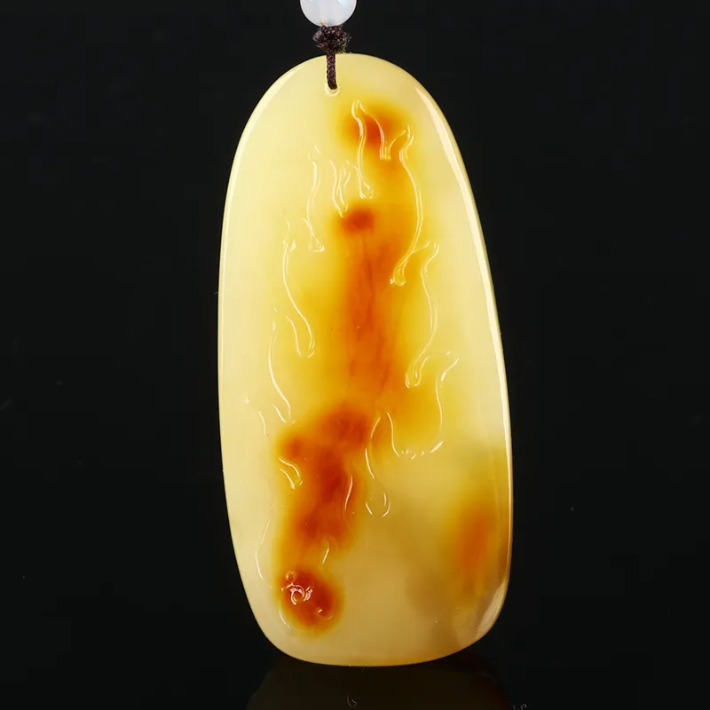 Oushuo Jewelry Amber Beeswax Necklaces Unisex-4
