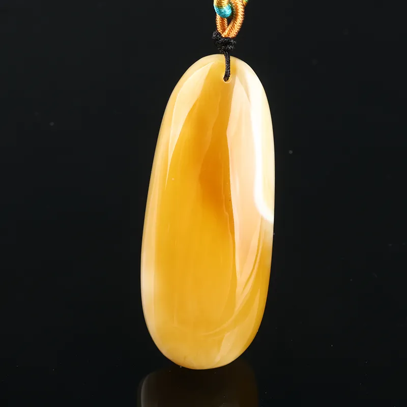 Oushuo Jewelry Amber Beeswax Necklaces Unisex-3