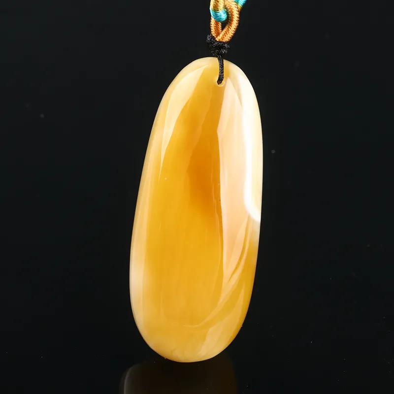 Oushuo Jewelry Amber Beeswax Necklaces Unisex-1