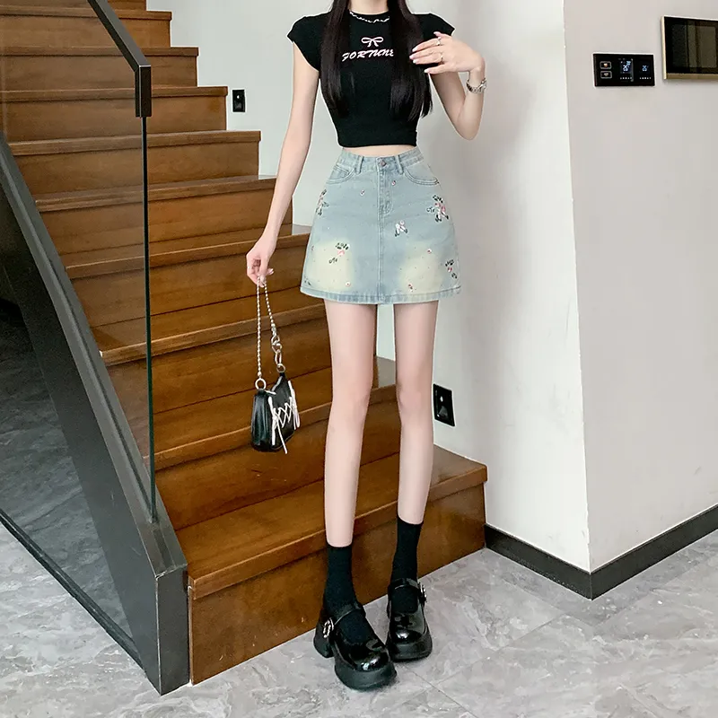 Garbege Denim Short Skirts Women's-6