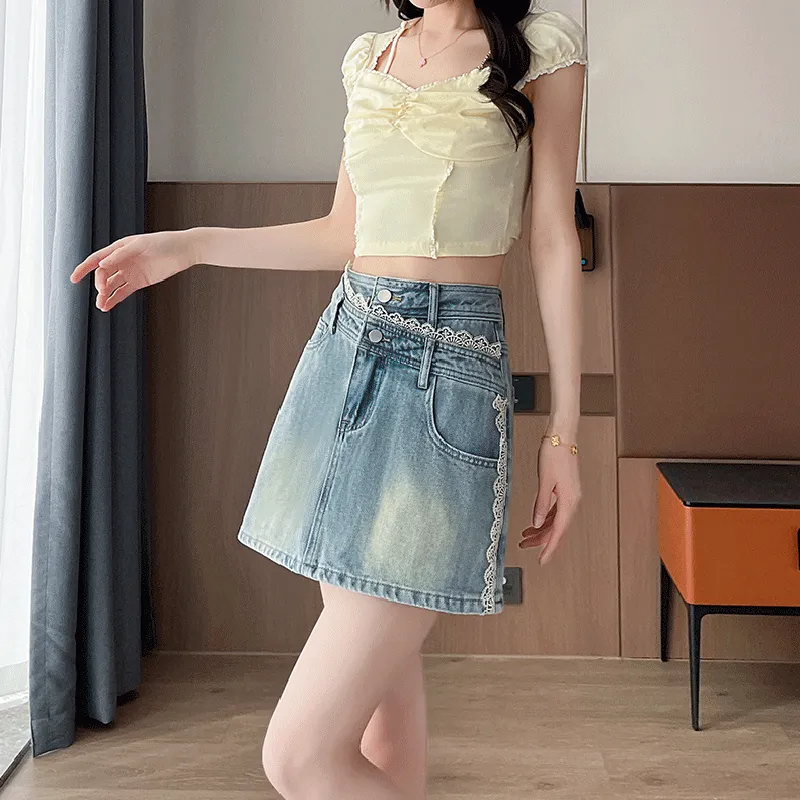 Garbege Denim Short Skirts Women's-5