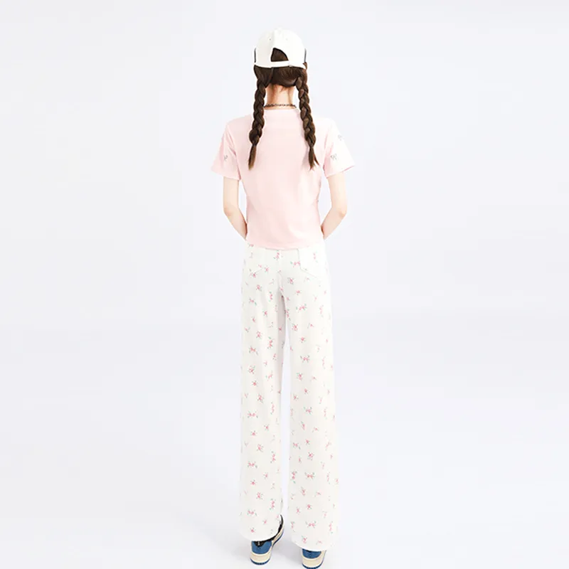 Garbege Jeans Women's White Floral-2