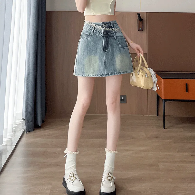 Garbege Denim Short Skirts Women's-2