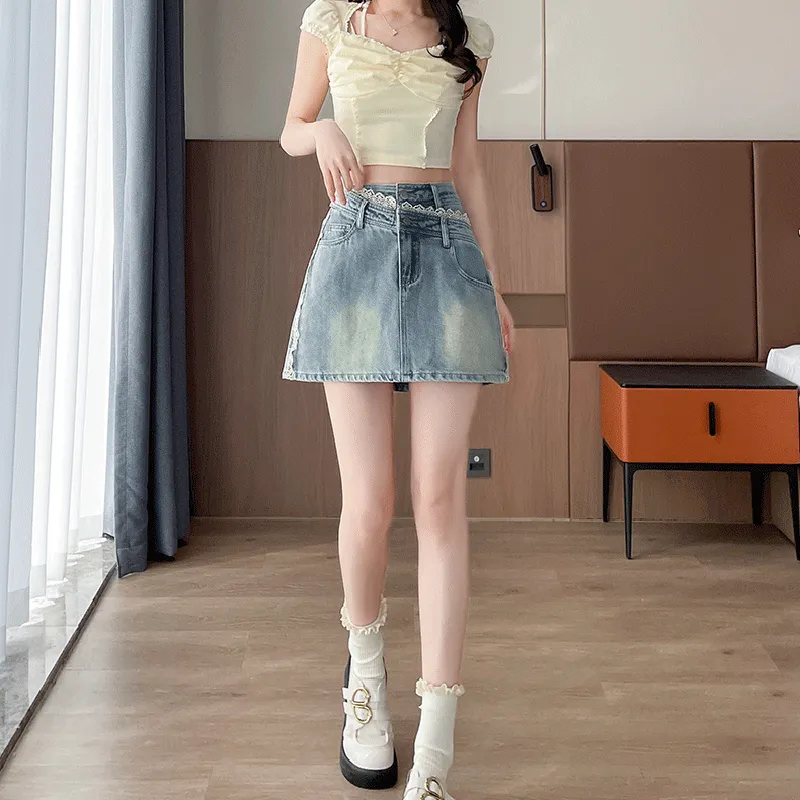 Garbege Denim Short Skirts Women's-4