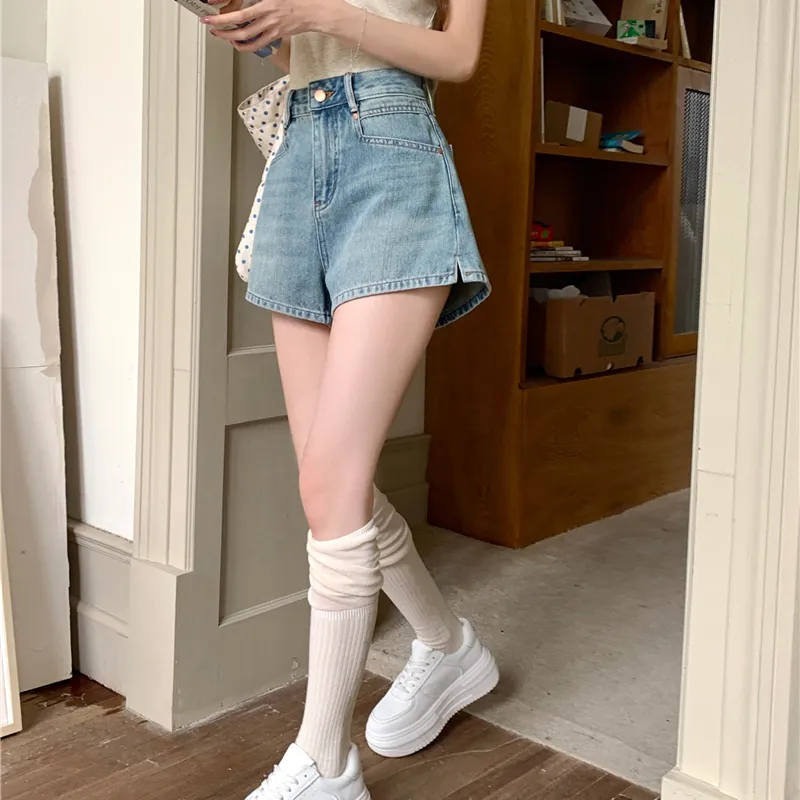 Garbege Denim Shorts Women's Blue Hot Pants-5