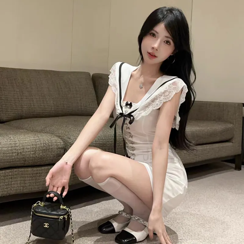 Garbege Sleeveless Dress Women's White-5