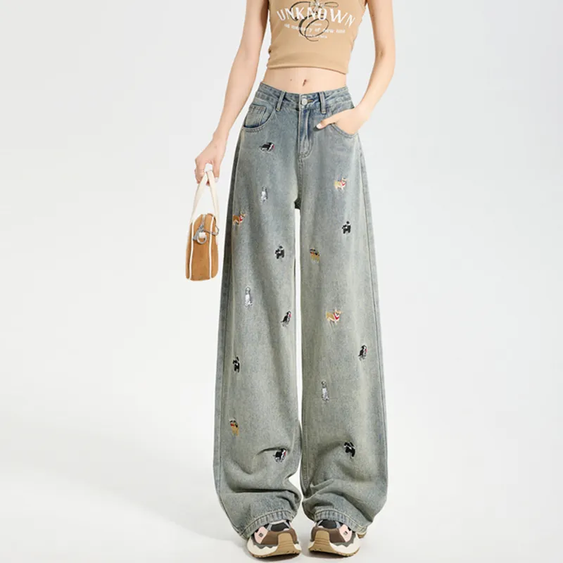 Garbege Jeans Women's Vintage Blue Pants-4