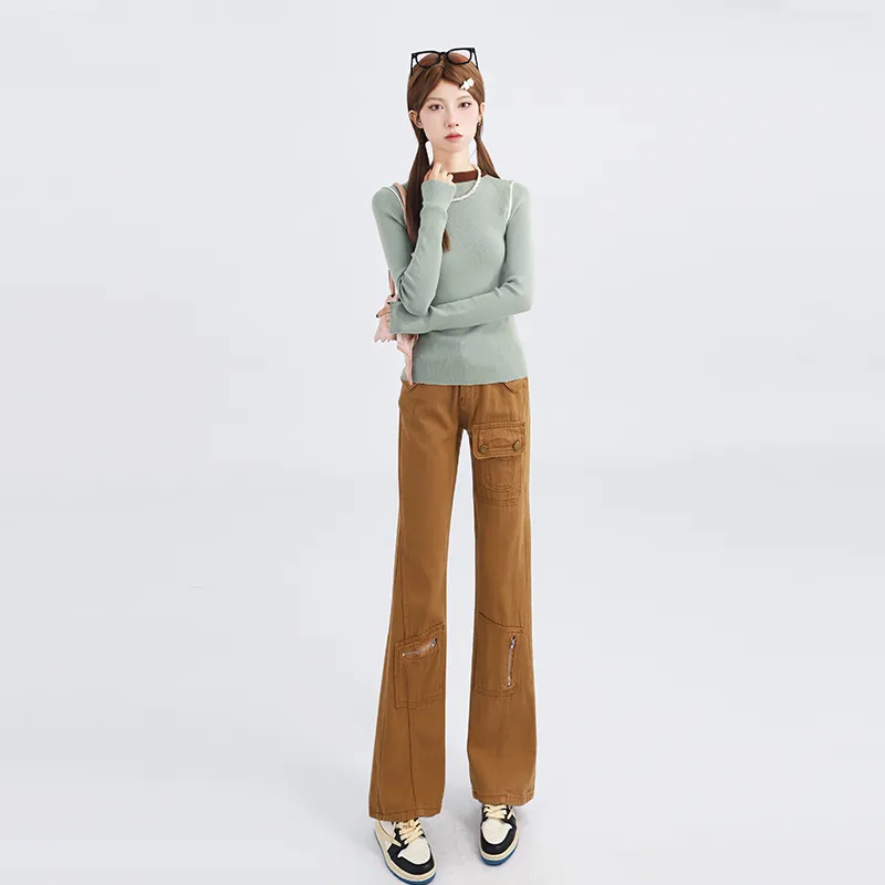 Garbege Jeans Women's Khaki-2
