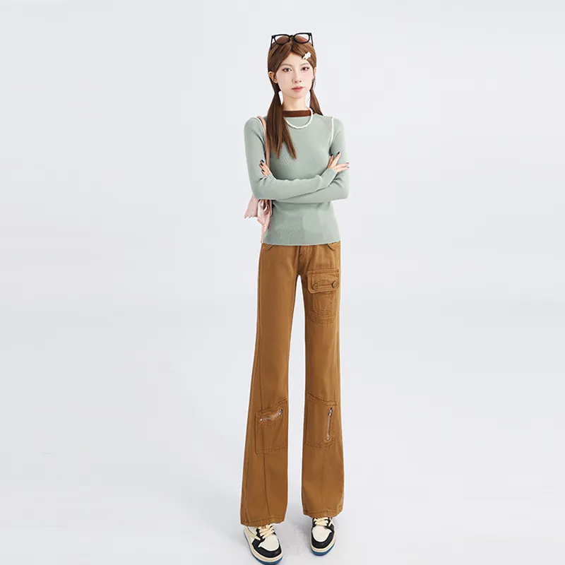 Garbege Jeans Women's Khaki-4