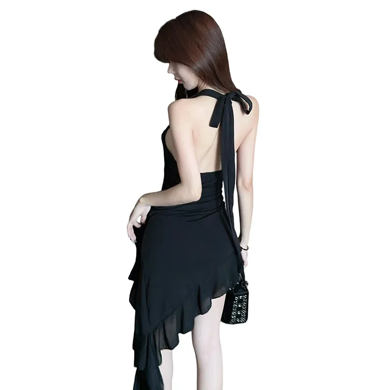 Garbege Slip Dresses Women's Black Dress-1