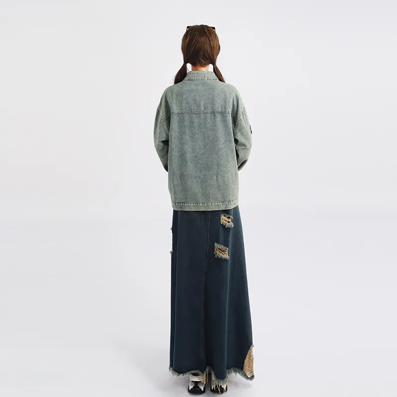 Garbege Denim Jacket Women's Blue-2