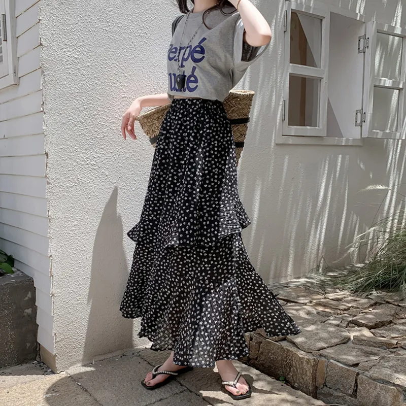 Garbege Casual Long Skirt Women's-13
