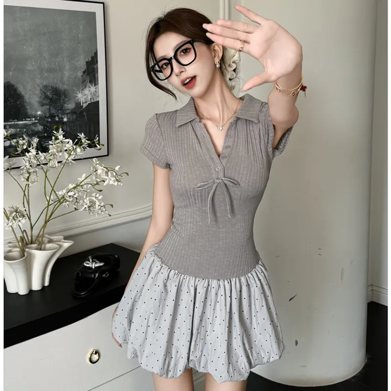 Garbege Short Sleeved Dress Women's-6