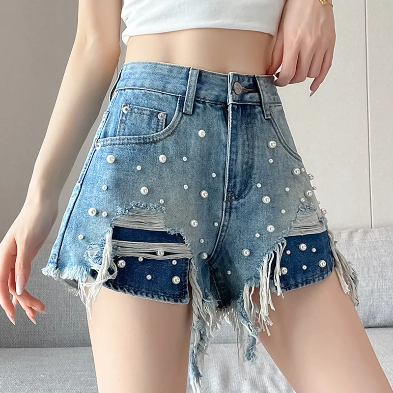 Garbege Denim Shorts Women's Vintage Blue-3