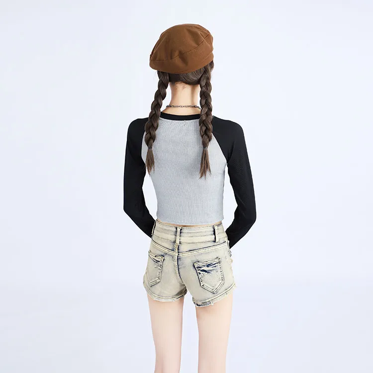 Garbege Denim Shorts Women's Blue-2