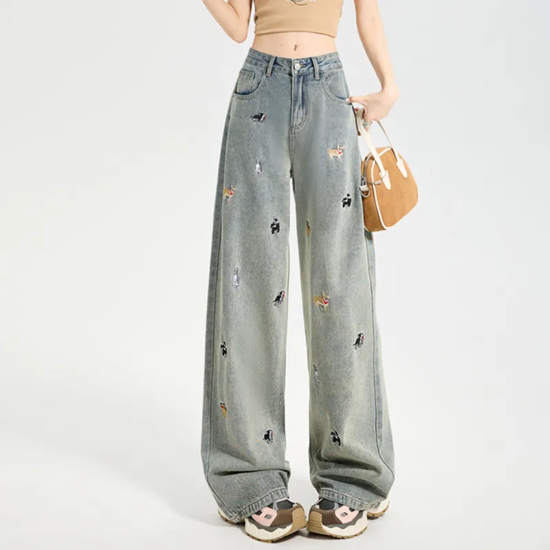Garbege Jeans Women's Vintage Blue Pants-3