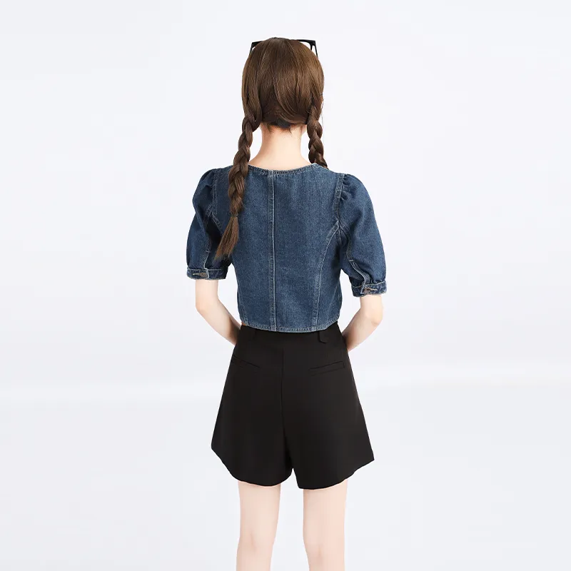 Garbege Denim Jacket Women's Blue-2