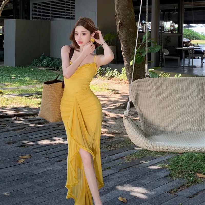 Garbege Evening Dresses Women's Yellow Formalwear-4