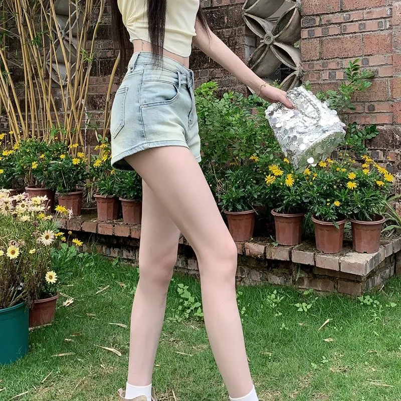 Garbege Denim Shorts Women's Blue-6