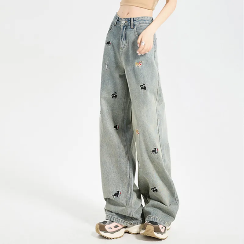 Garbege Jeans Women's Vintage Blue Pants-5