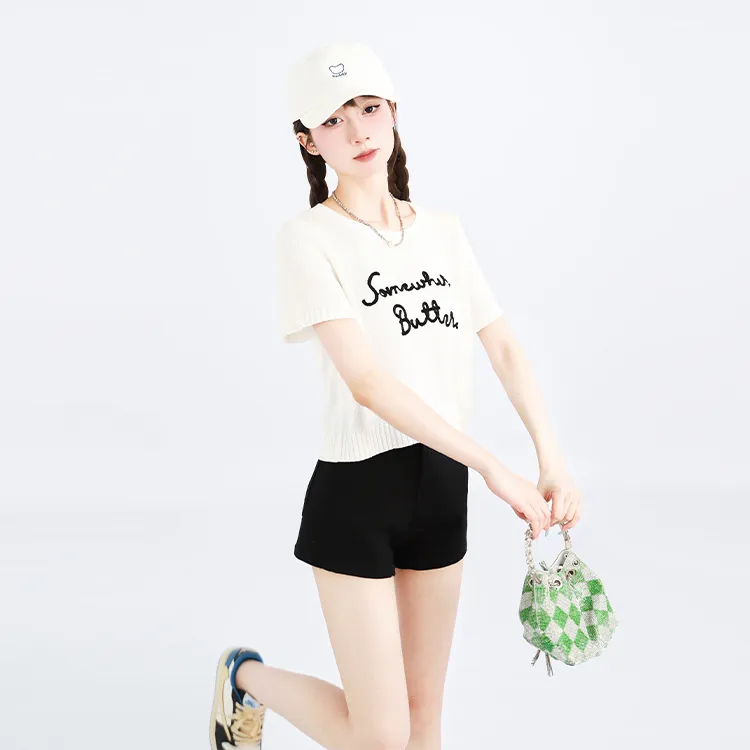 Vine Color Denim Hot Pants Women's-3