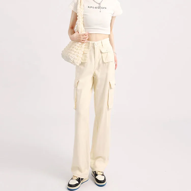 Garbege Cargo Pants Women's White-2