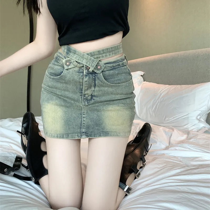 Garbege Denim Short Skirts Women's-9