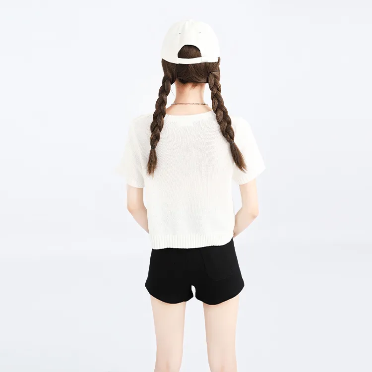Vine Color Denim Hot Pants Women's-4