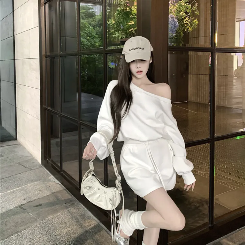 Garbege Skirt Set Women's White-6