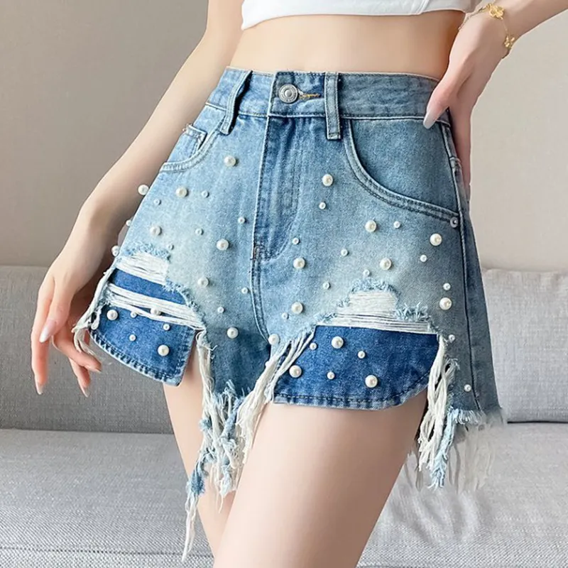Garbege Denim Shorts Women's Vintage Blue-2