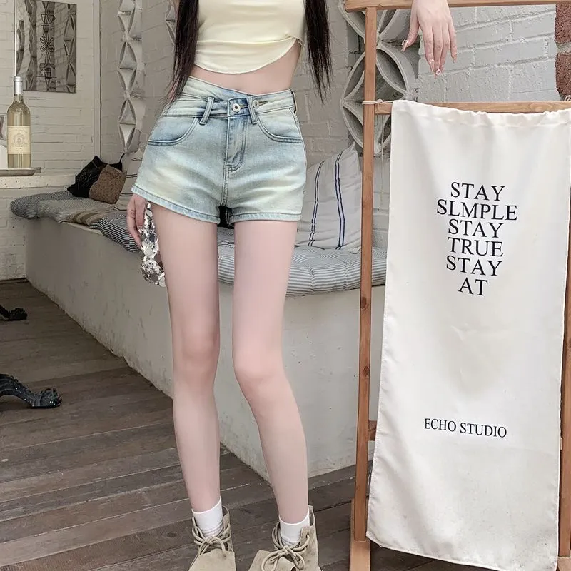 Garbege Denim Shorts Women's Blue-5