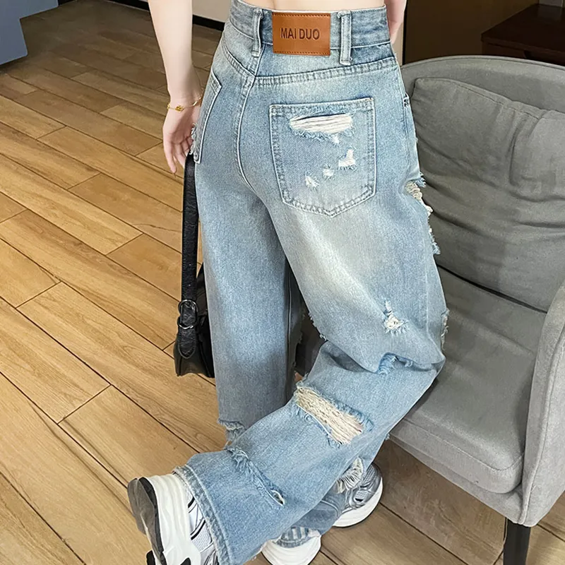 Garbege Jeans Women's Light Blue Pants-5