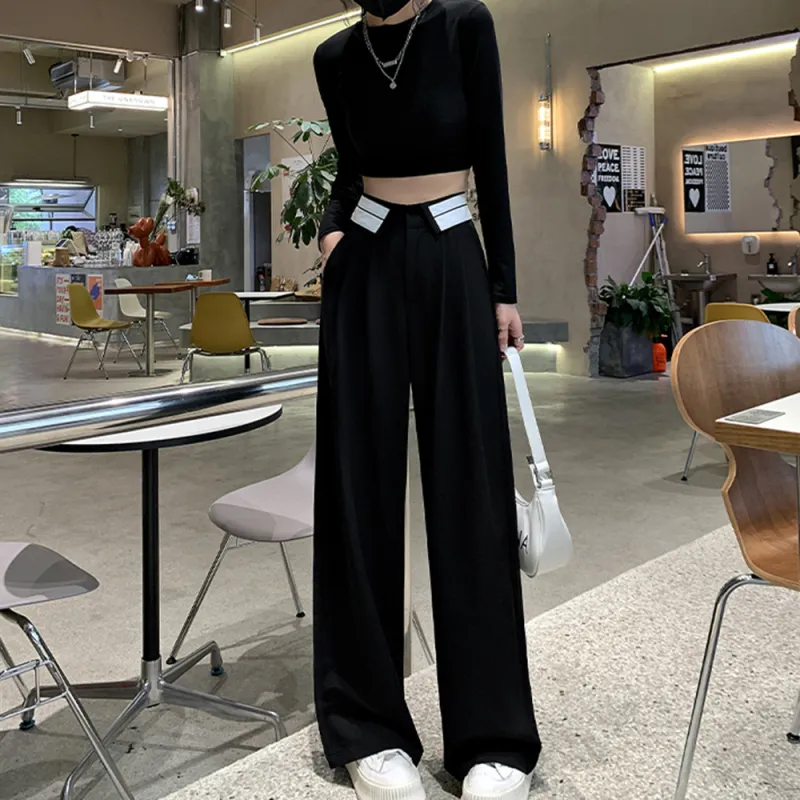 Garbege Casual Pants Women's Black-5