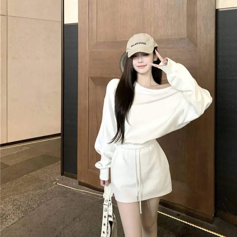 Garbege Skirt Set Women's White-2