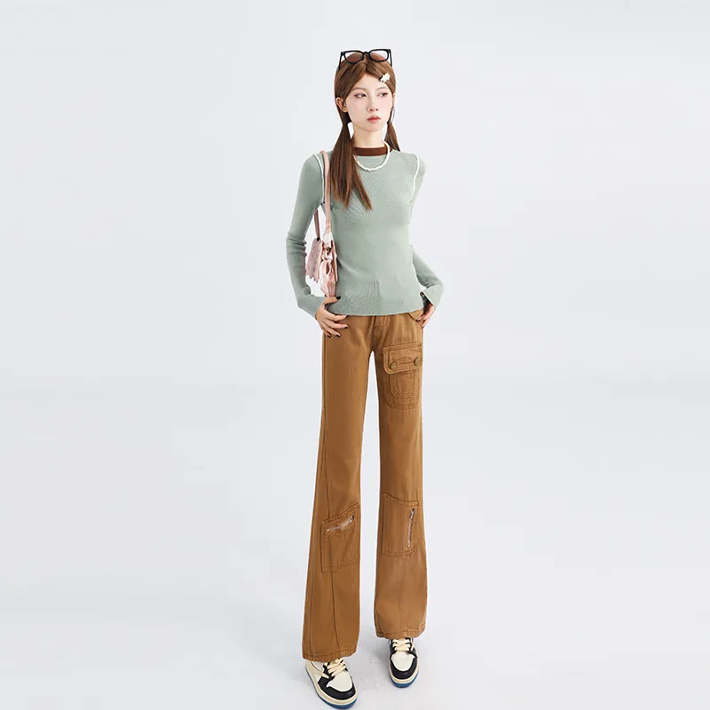 Garbege Jeans Women's Khaki-3