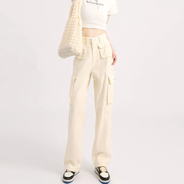 Garbege Cargo Pants Women's White-3