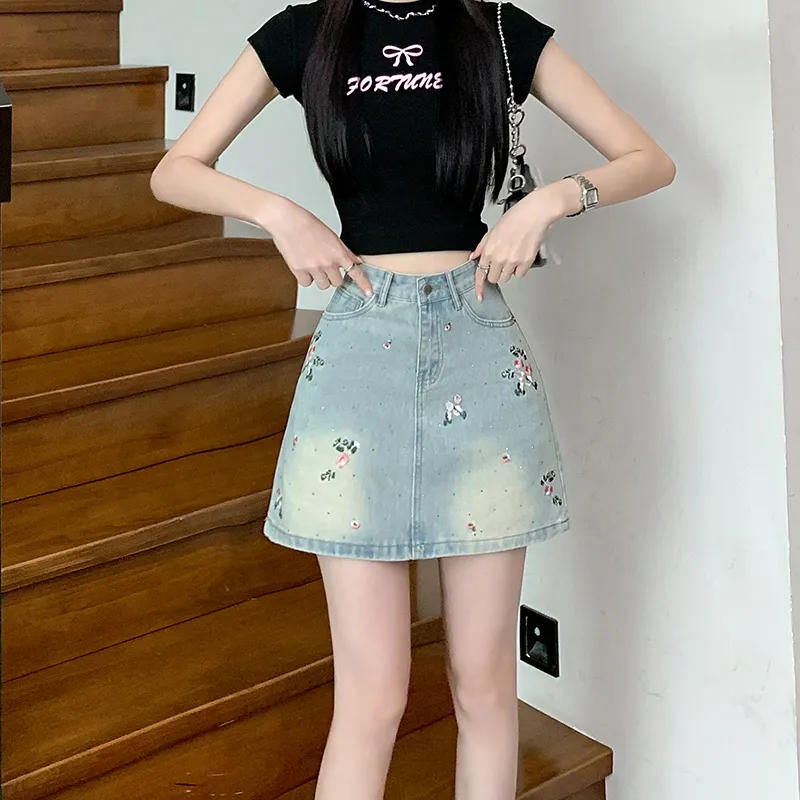 Garbege Denim Short Skirts Women's-4