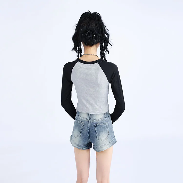 Garbege Denim Shorts Women's Blue-2