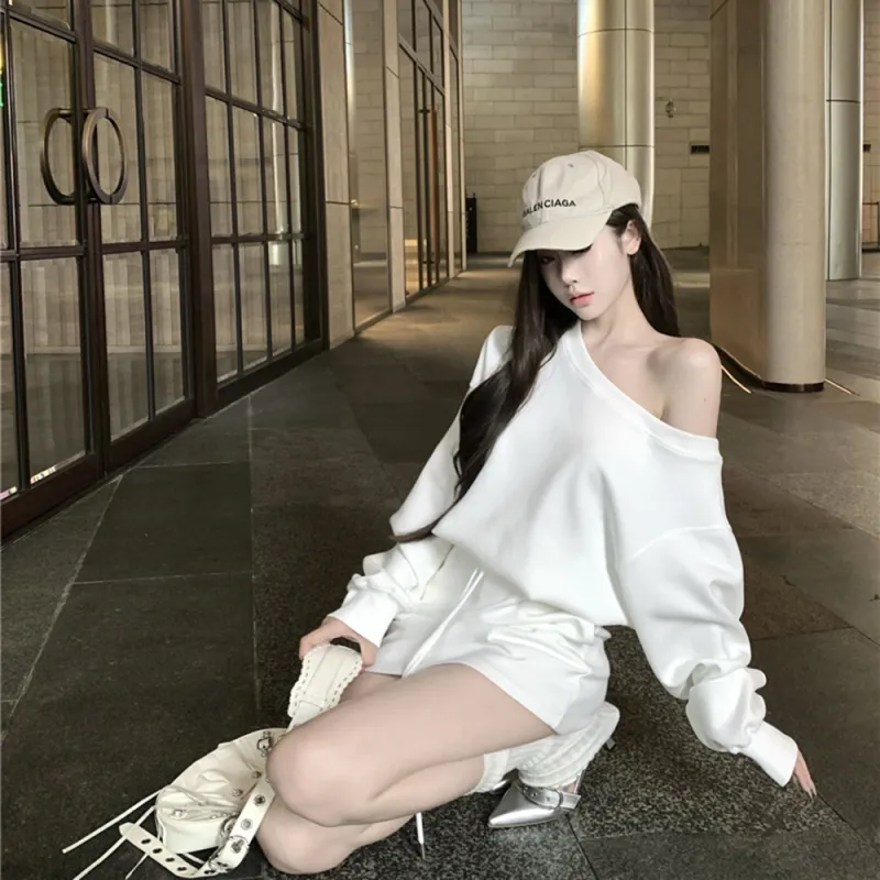 Garbege Skirt Set Women's White-4