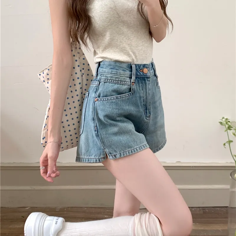 Garbege Denim Shorts Women's Blue Hot Pants-7