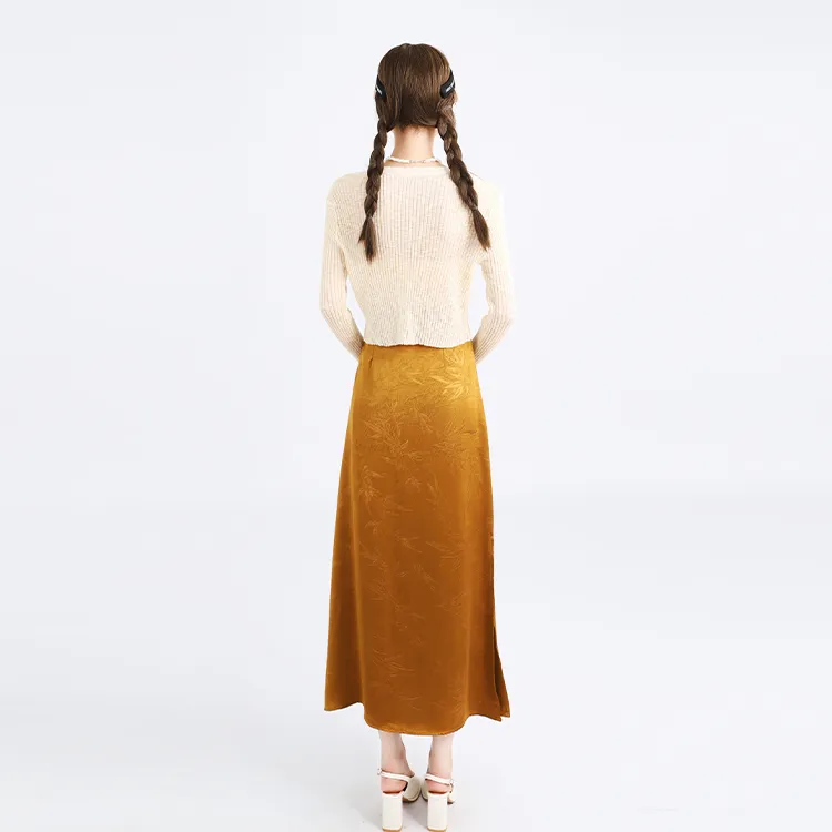 Garbege Casual Long Skirts Women's Champagne-2
