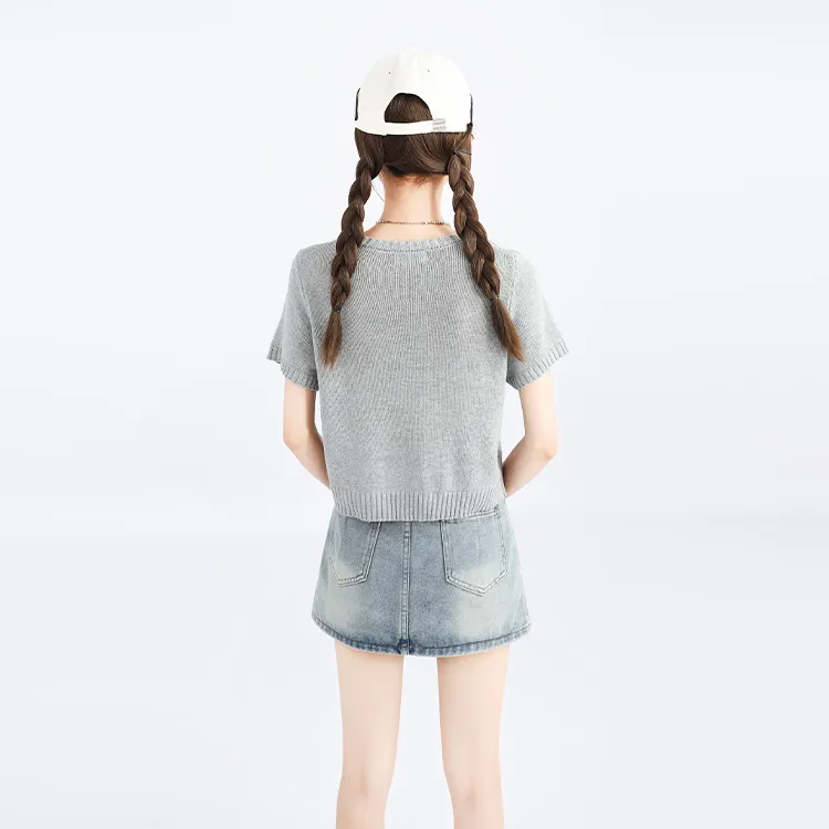 Garbege Denim Short Skirts Women's Blue-2
