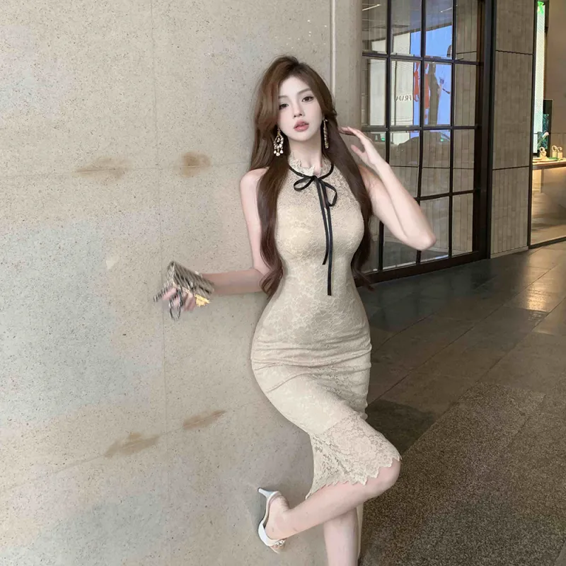 Garbege SS25 Cheongsam Women's Khaki-2