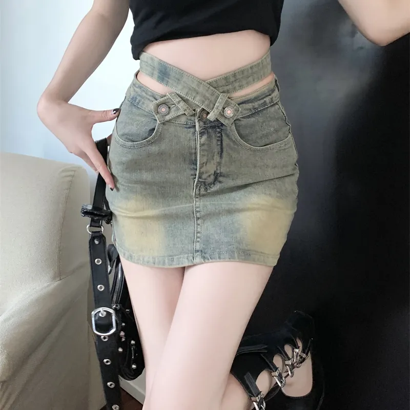 Garbege Denim Short Skirts Women's-2