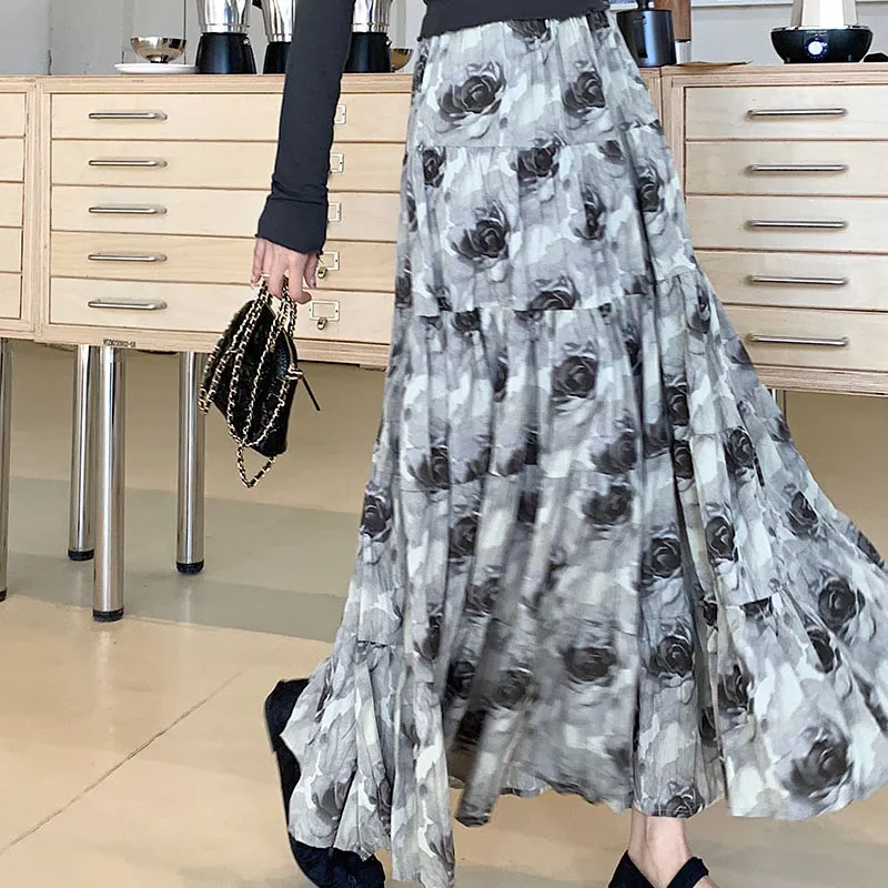 Garbege Casual Long Skirts Women's-11