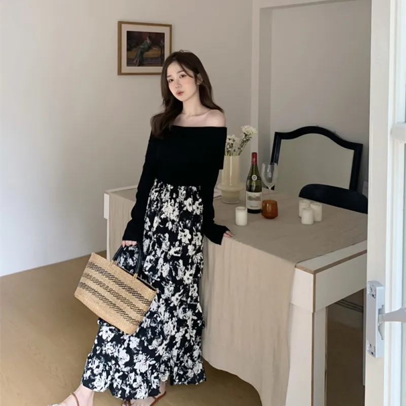Garbege Casual Long Skirts Women's Black-3